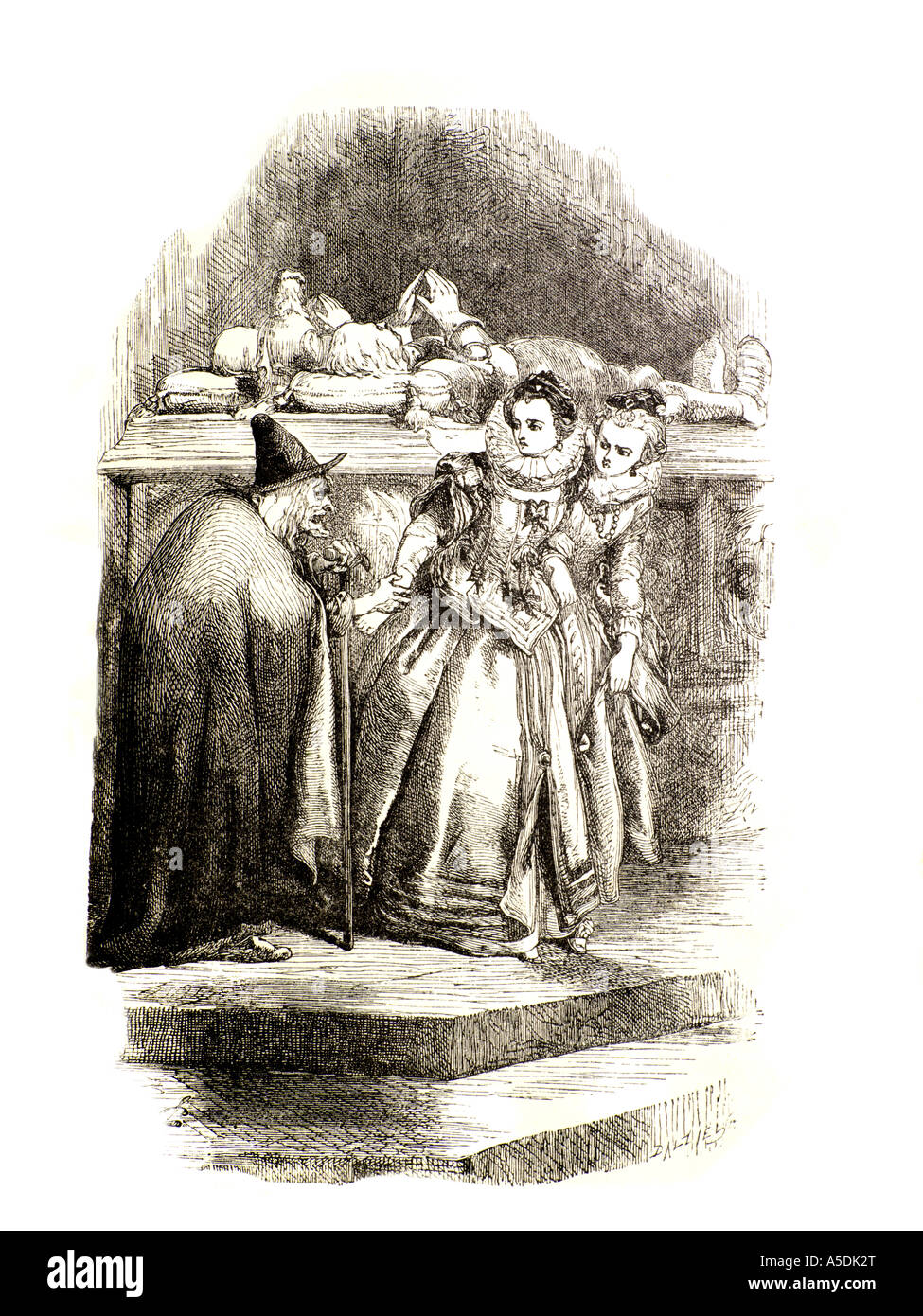 Mother Chatton, Alison & Dorothy from Lancashire Witches William Harrison Ainsworth 3rd Edition 1854 Based on the Story of the Pendle Witches Stock Photo