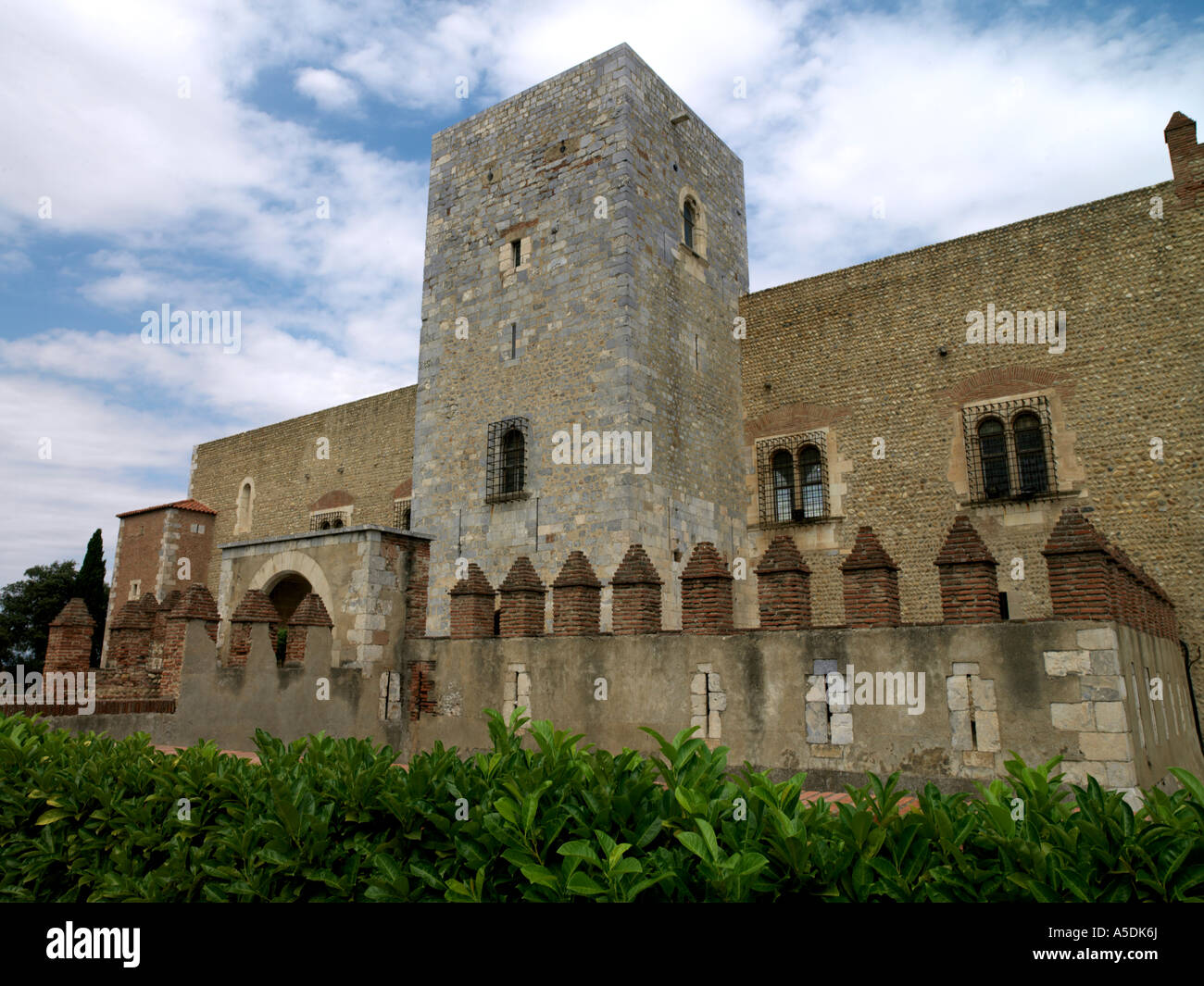 Sculpture & Homage Tower Palace of the Kings of Majorca Perpignan France Stock Photo Alamy