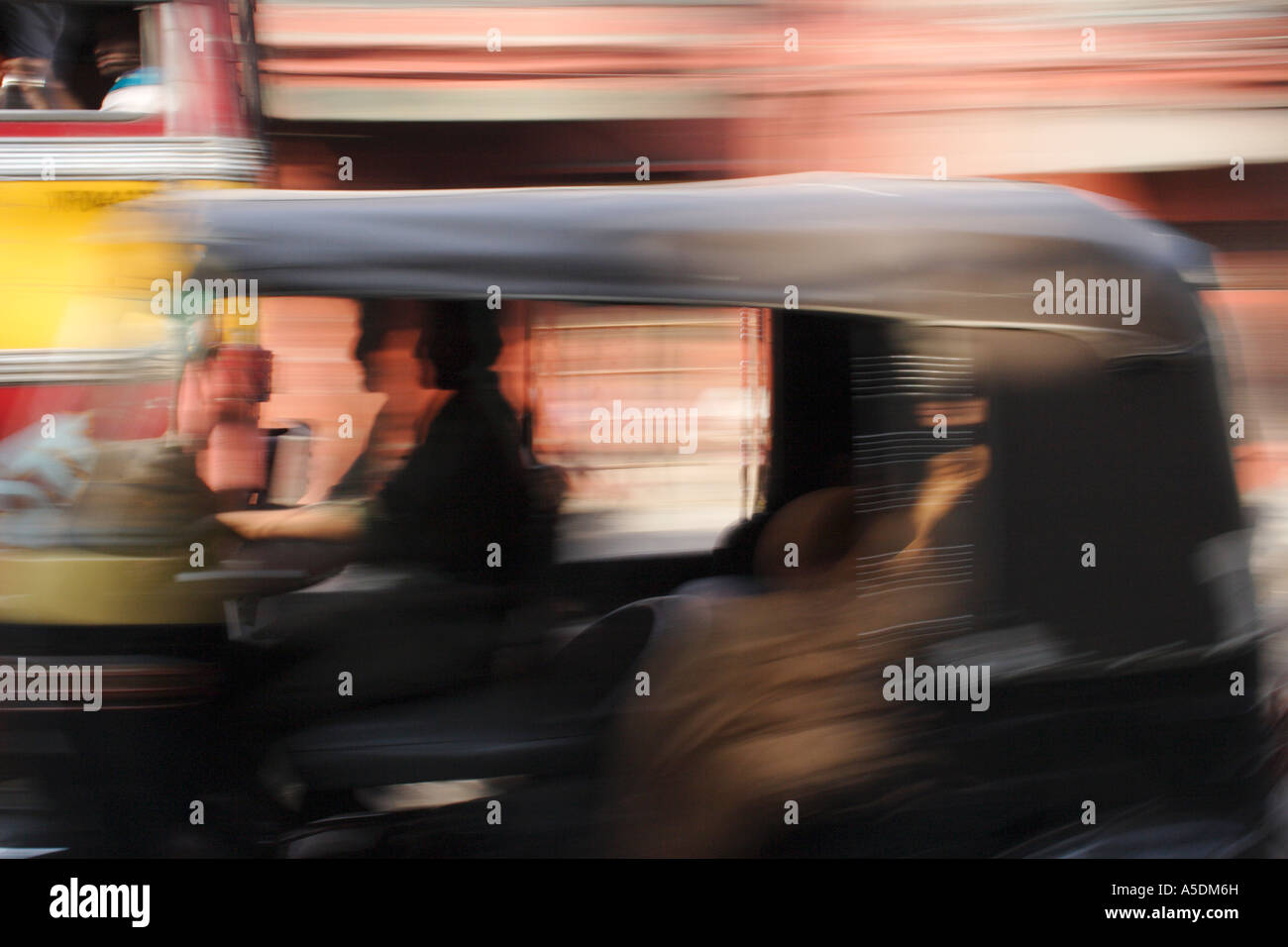 Speeding auto rickshaw, India Stock Photo - Alamy