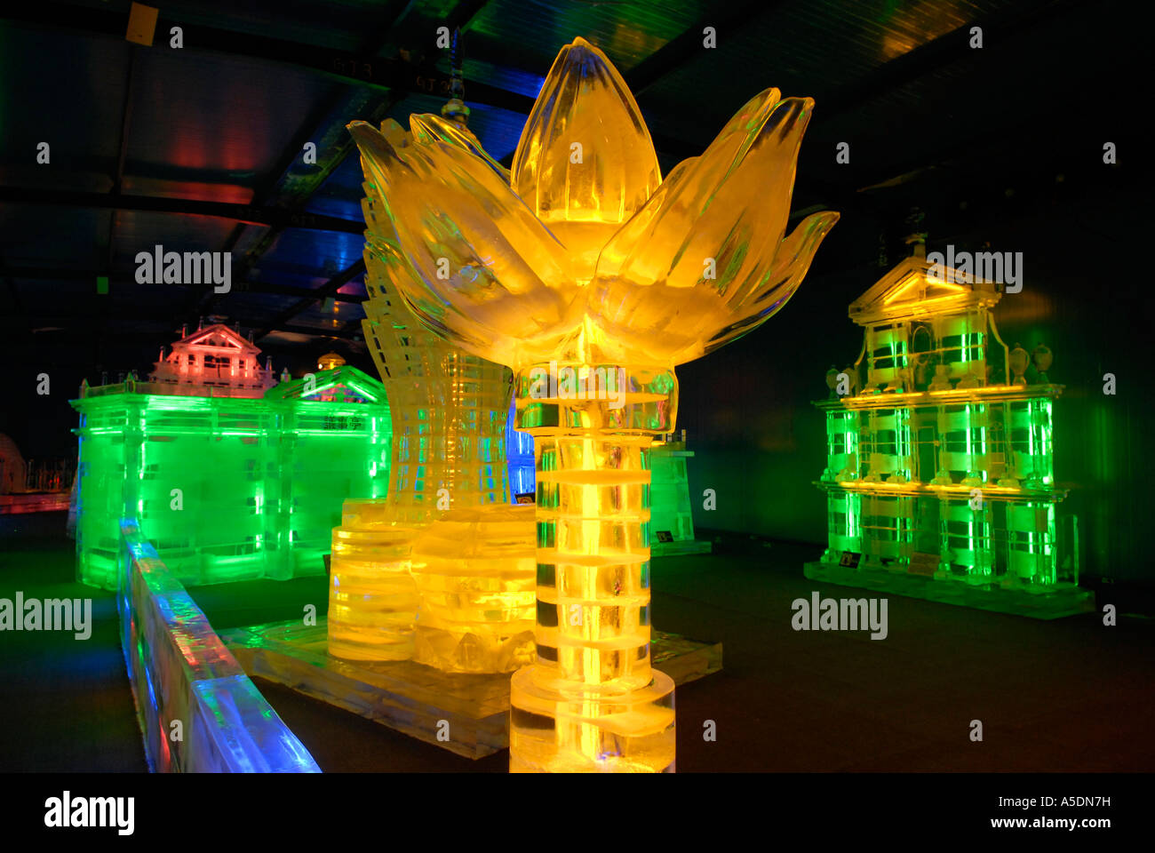 Ice sculptures at the Ice and Snow Sculpture Festival in Harbin