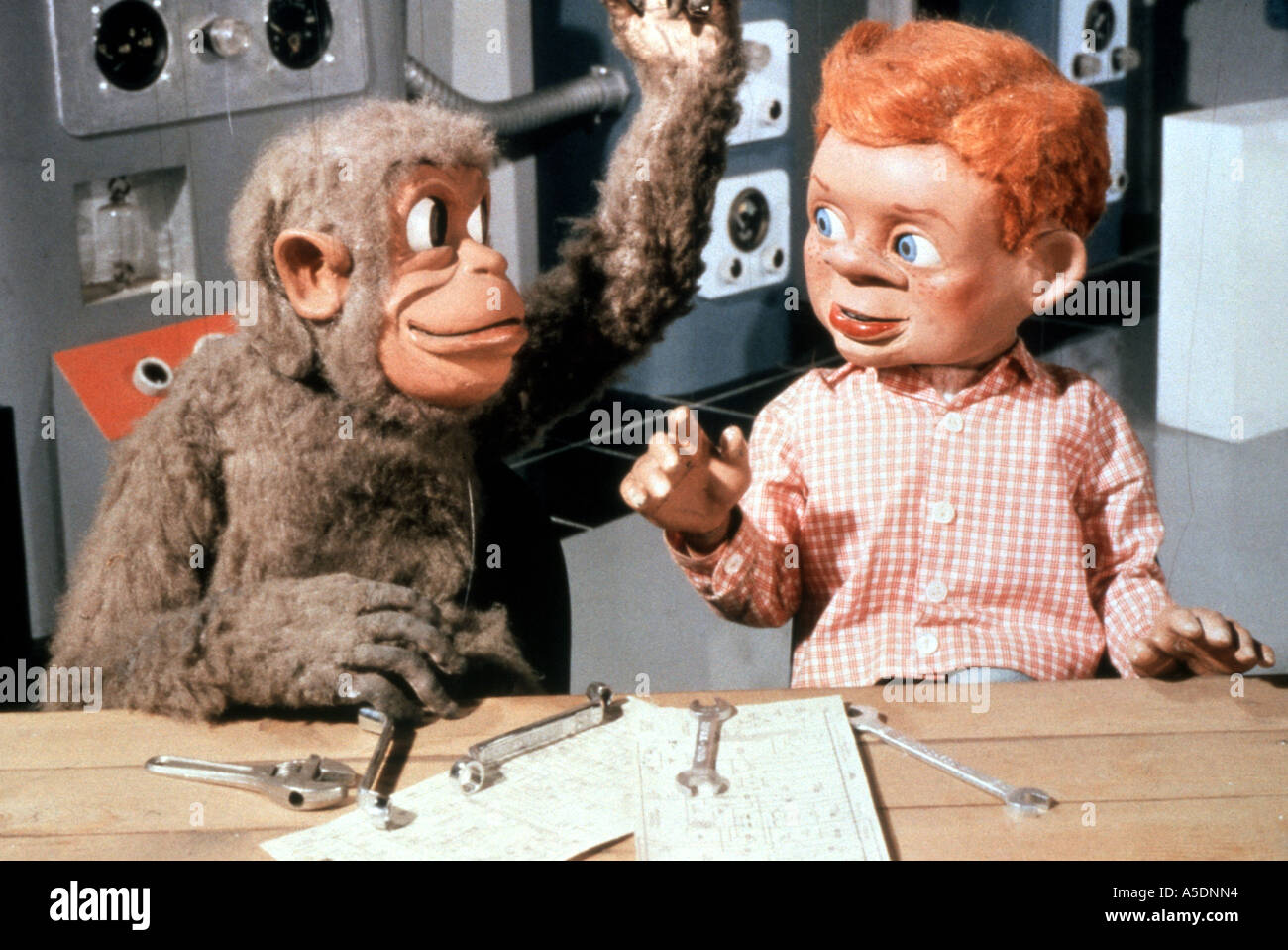 SUPERCAR 1961 TV puppet series with Jimmy the Monkey and Mitch Stock Photo