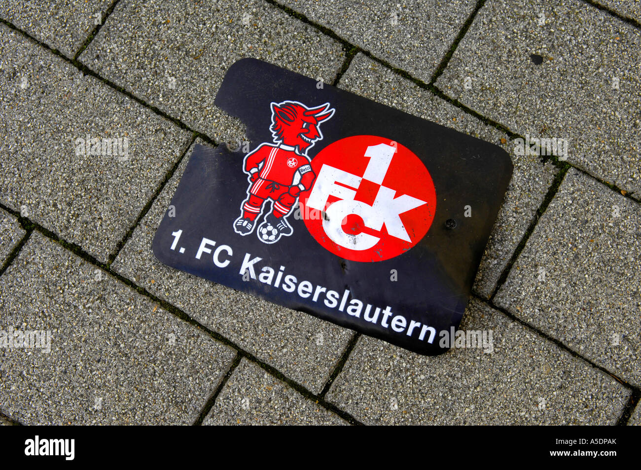 bundesliga 1 fck kaiserslautern german germany deustch deutschland  floor pavement sidewalk design club soccer football fussball Stock Photo