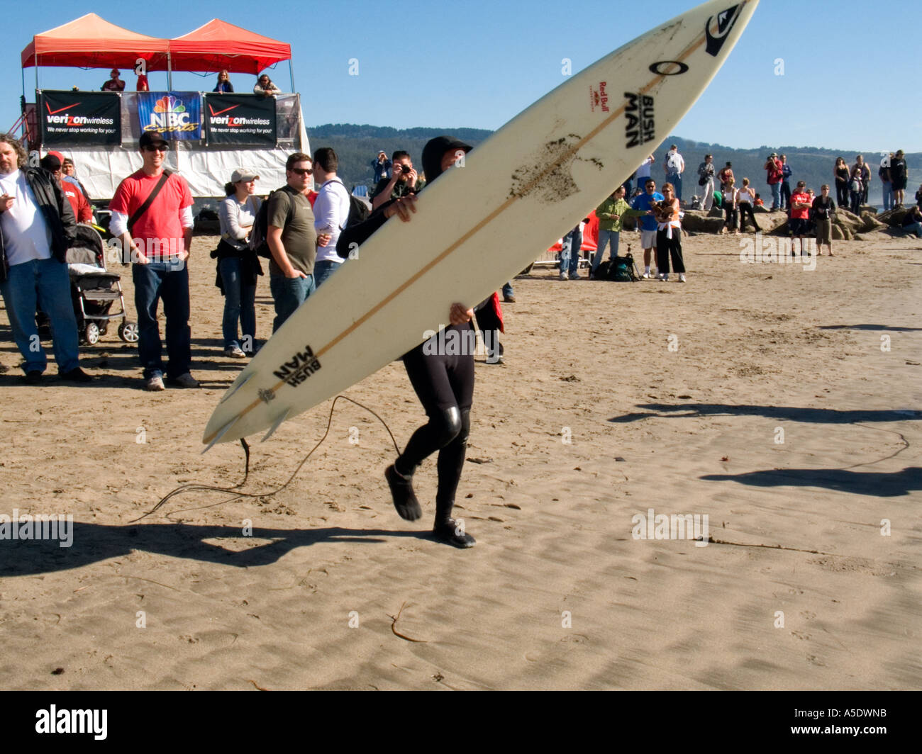 A competitor at the "Mavericks" surfing competition at Half Moon Bay