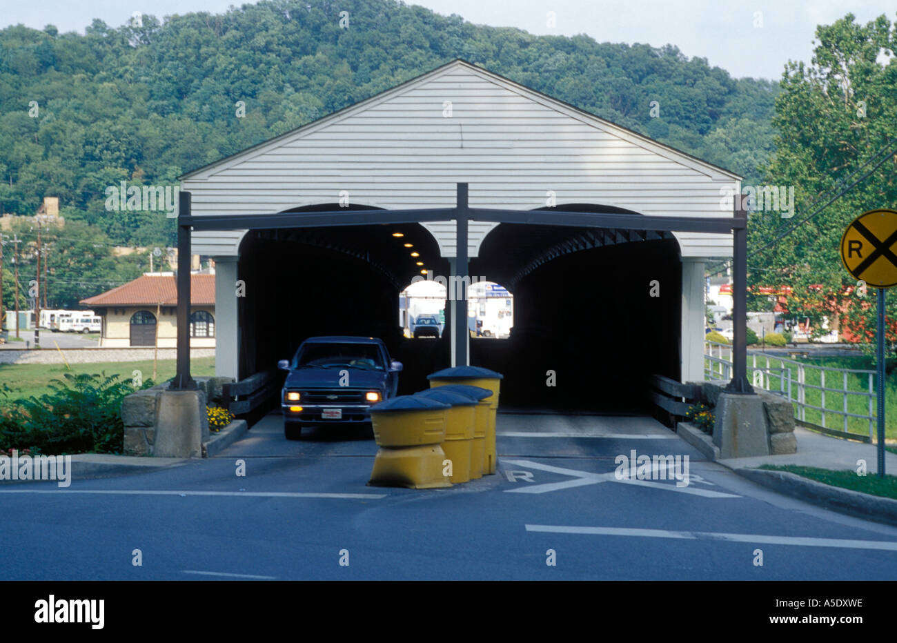 Philippi Covered Bridge, Philippi, Barbour County, West Virginia Stock