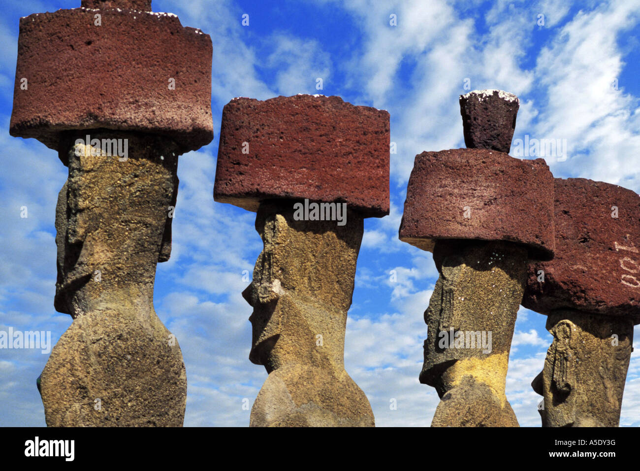 Moais sculptures on Easter Island, Chile, Easter Island, Nationalpark