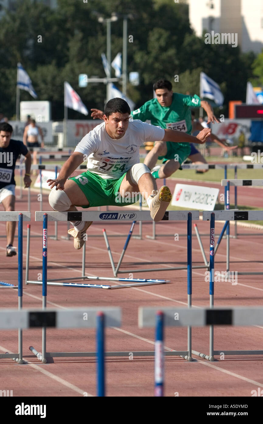 Woman long jump competition Stock Photo