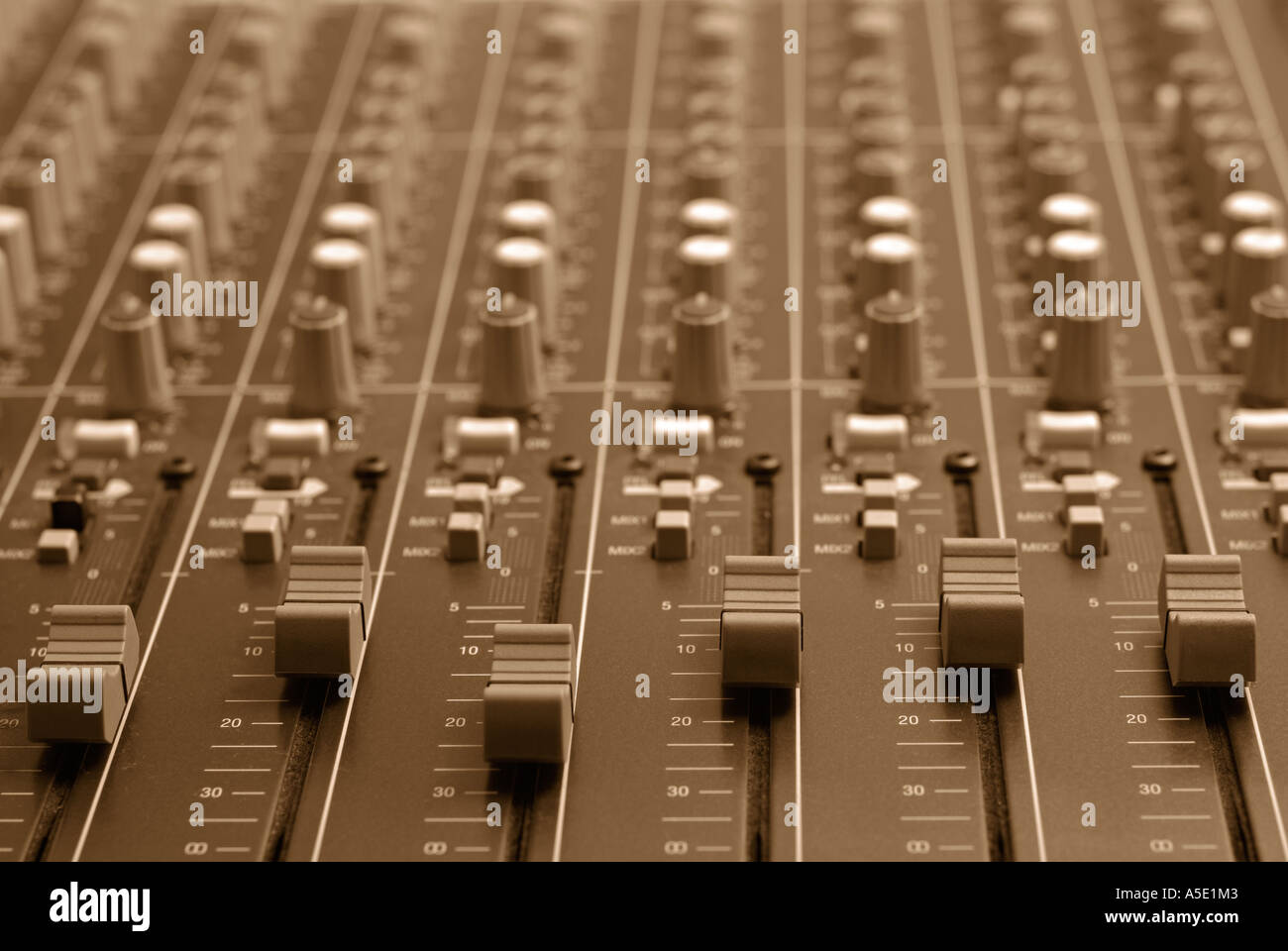 Electronic Mixing Desk in a Sound Studio, Close Up Stock Photo - Alamy
