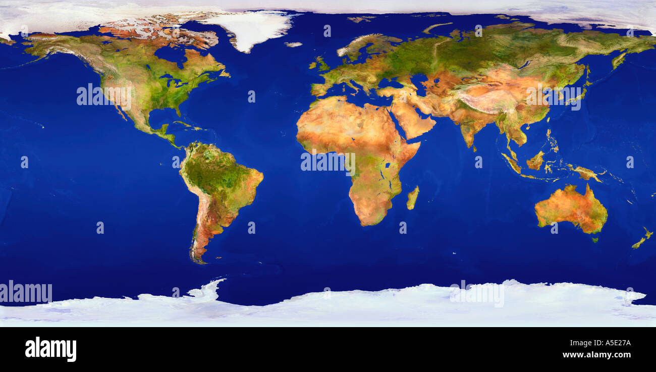 World map satellite hi-res stock photography and images - Alamy