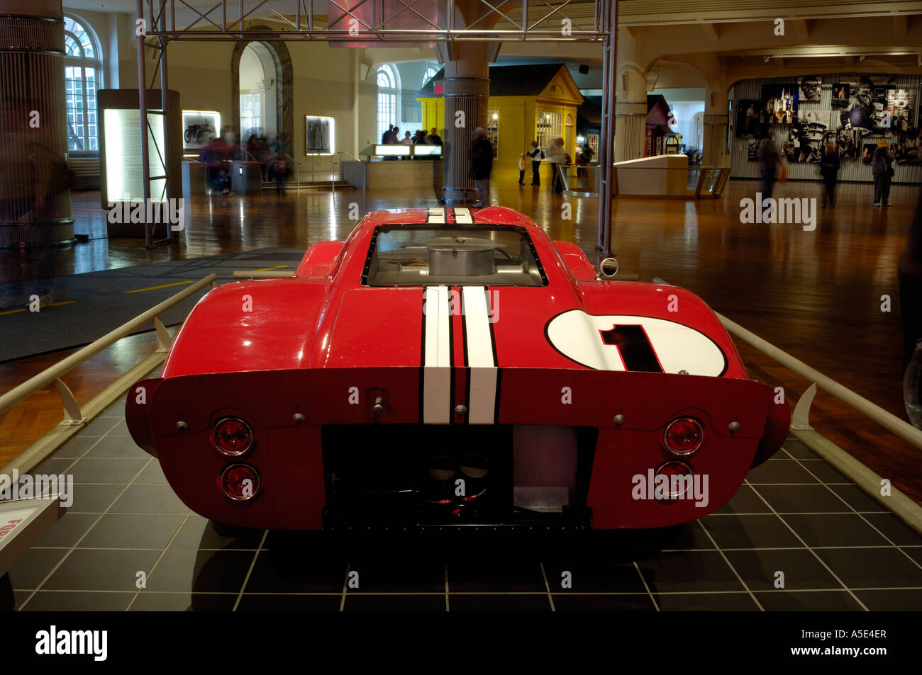 The 1967 Ford GT-40 Mk IV driven to victory by AJ Foyt and Dan Gurney at Le Mans on display at the Henry Ford Museum Stock Photo