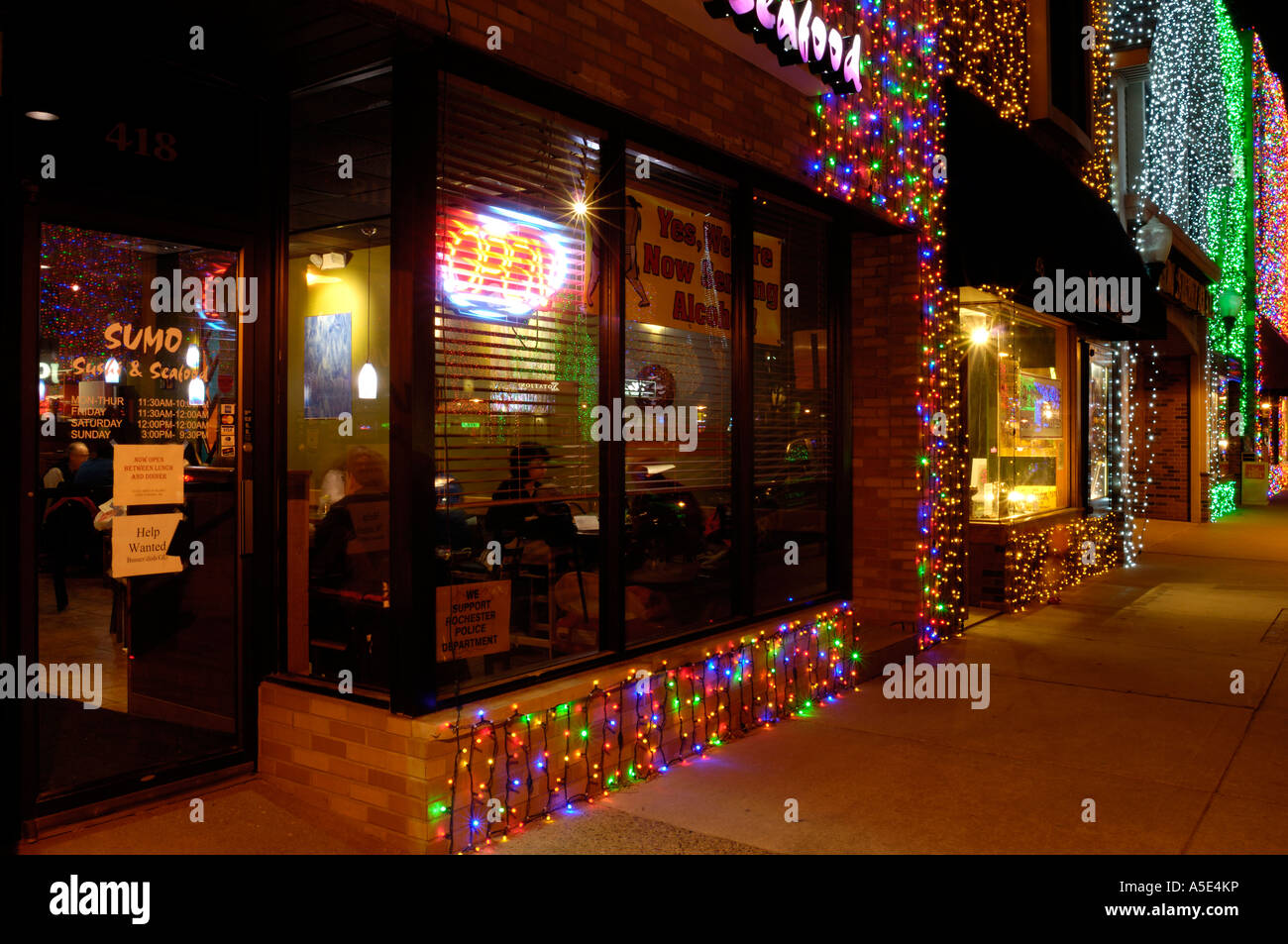 Restaurant with Christmas lights during the Big Bright Lights Show in