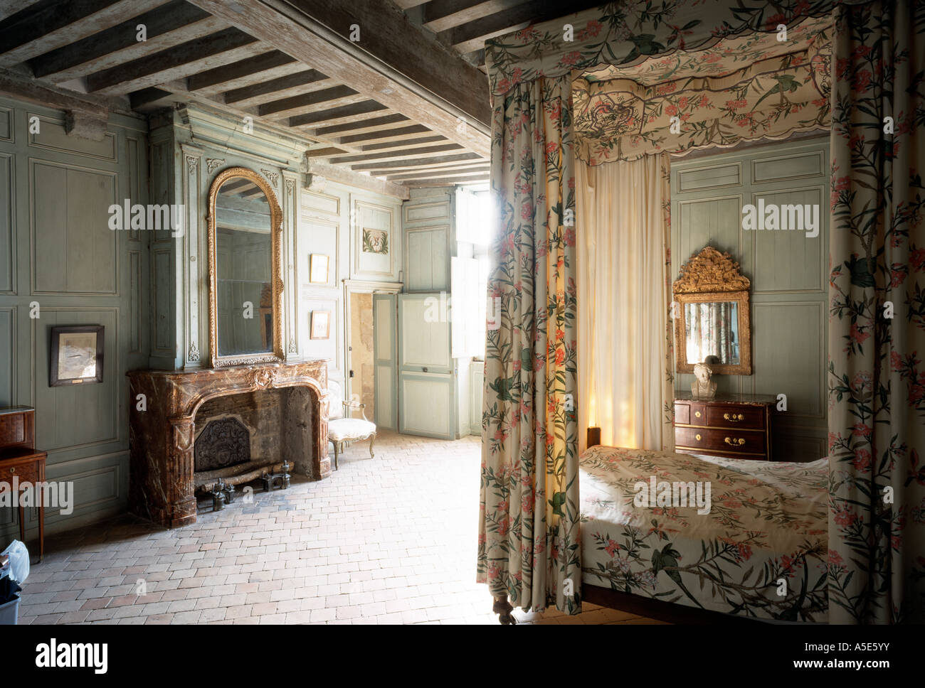 Talcy, Schloß, Schlafzimmer Stock Photo