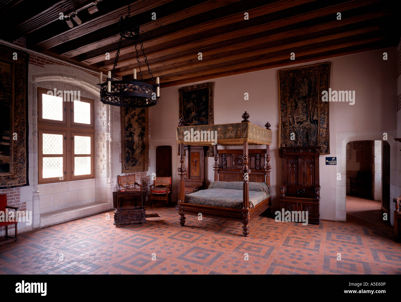 Amboise, Schloß, Schlafzimmer (Chambre d' Henry II.) Stock Photo