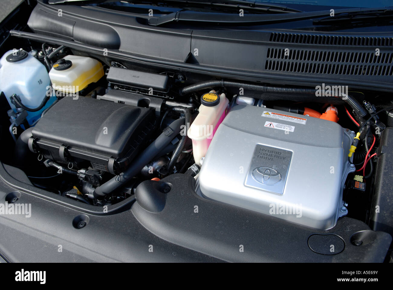 Toyota hybrid Engine. Stock Photo