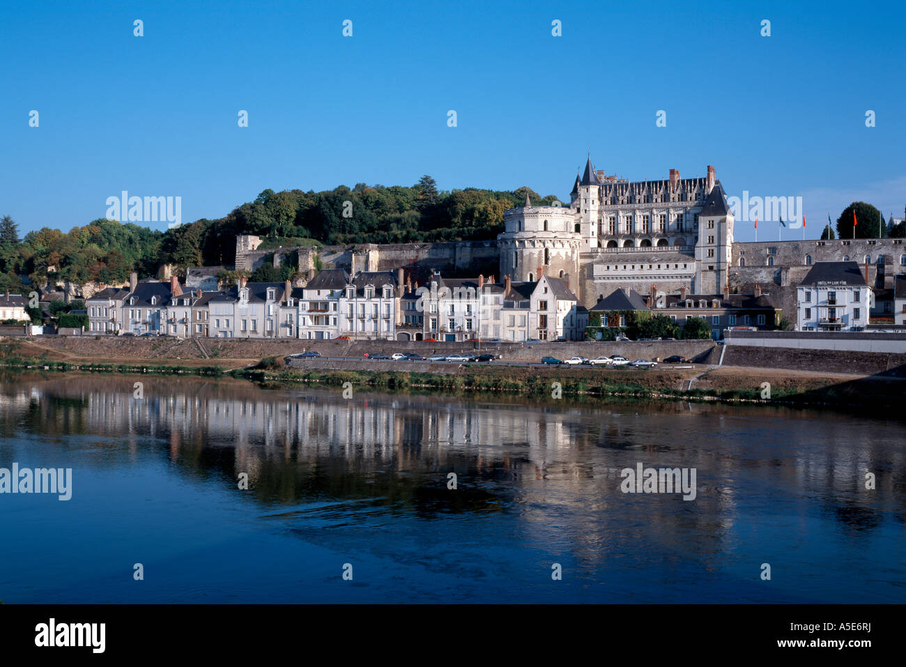 Amboise, Schloß, Blick über die Loire Stock Photo