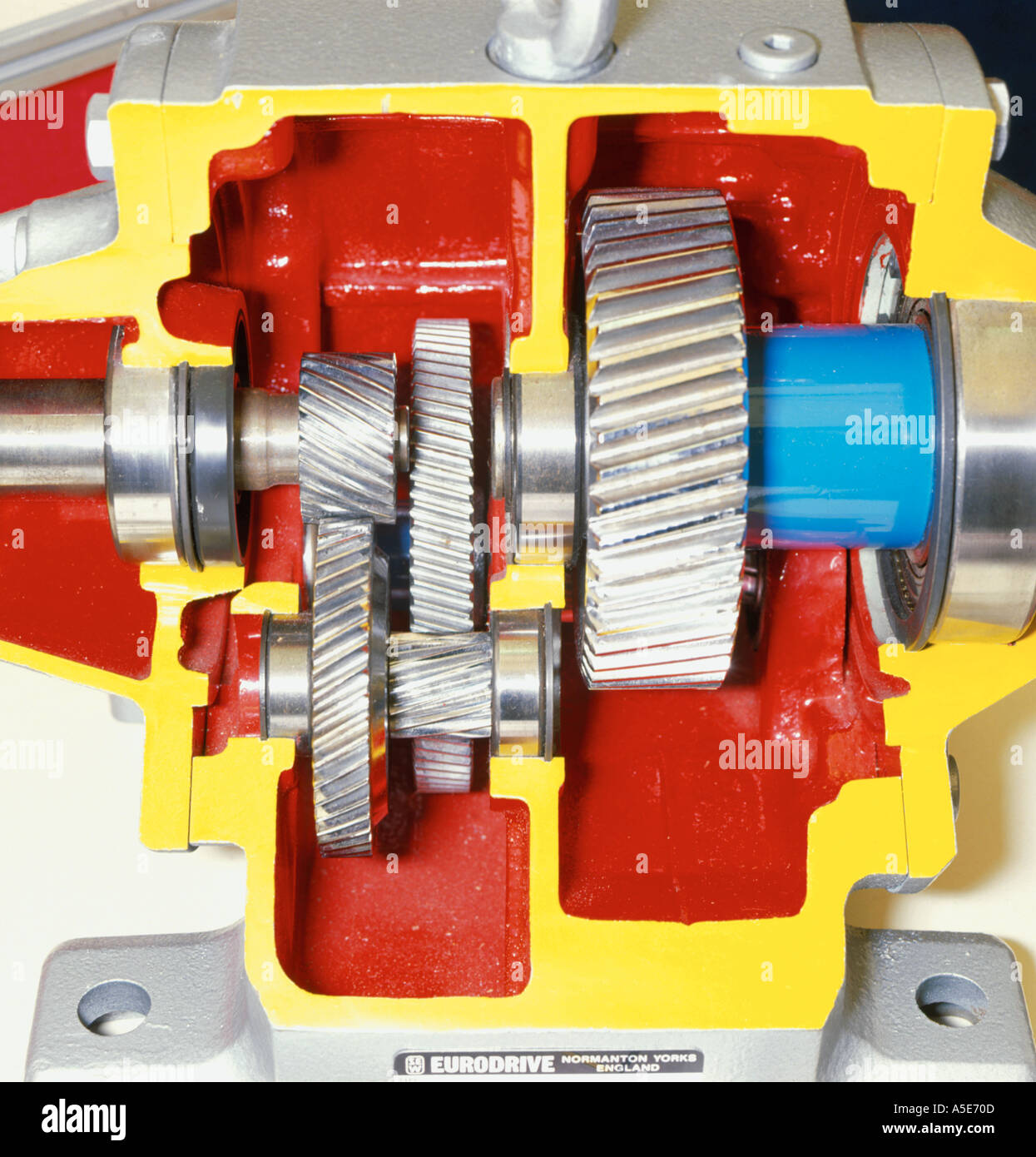 Cut away section through a gearbox showing gears and bearings Stock Photo Alamy