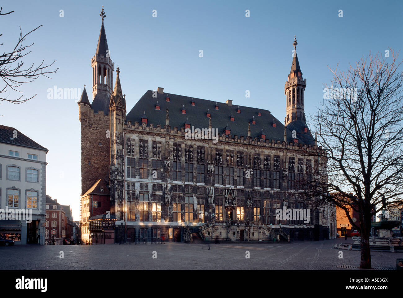 Aachen, Rathaus, Nordseite Stock Photo