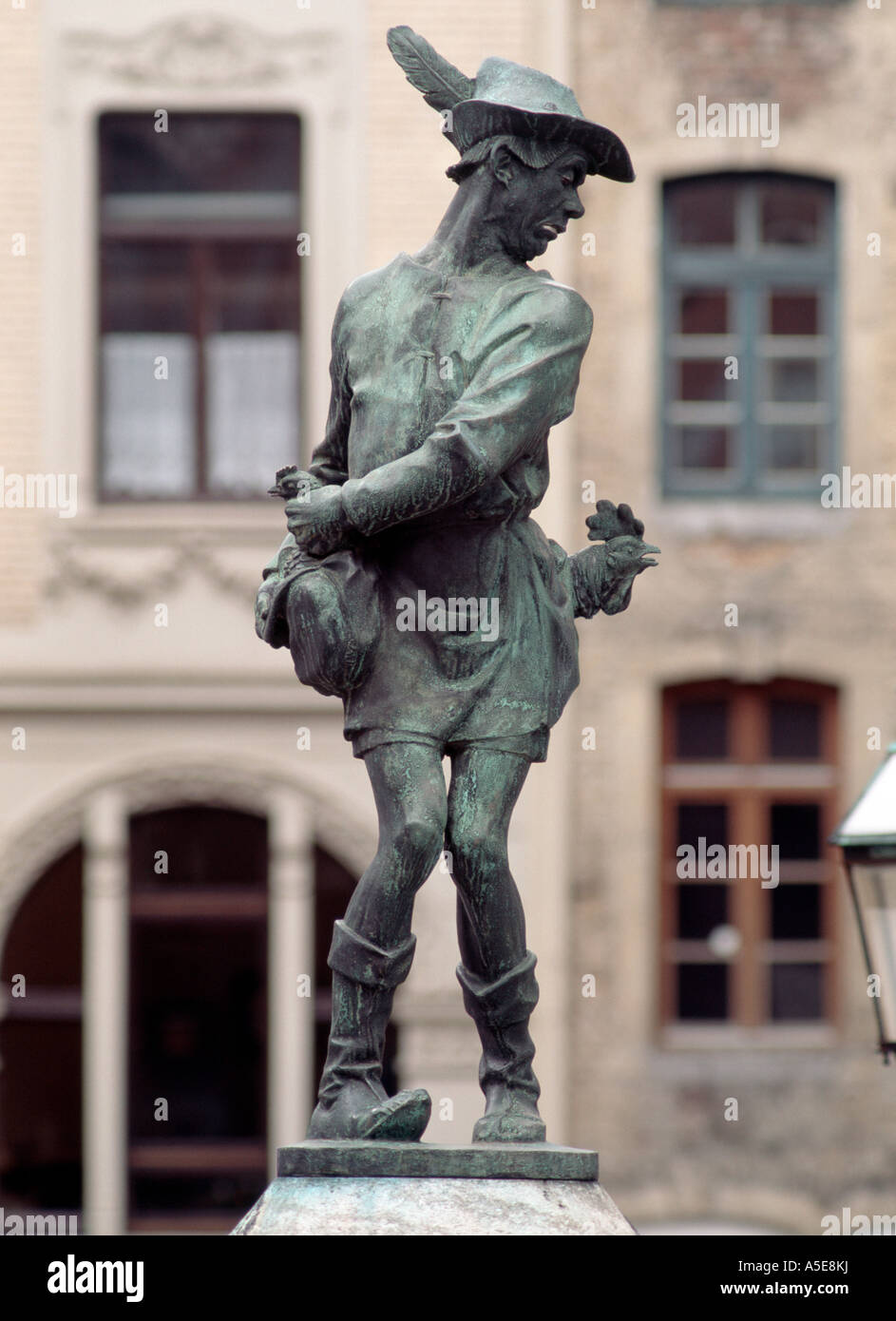 Aachen, Hühnermarkt, Hühnerdiebbrunnen Stock Photo