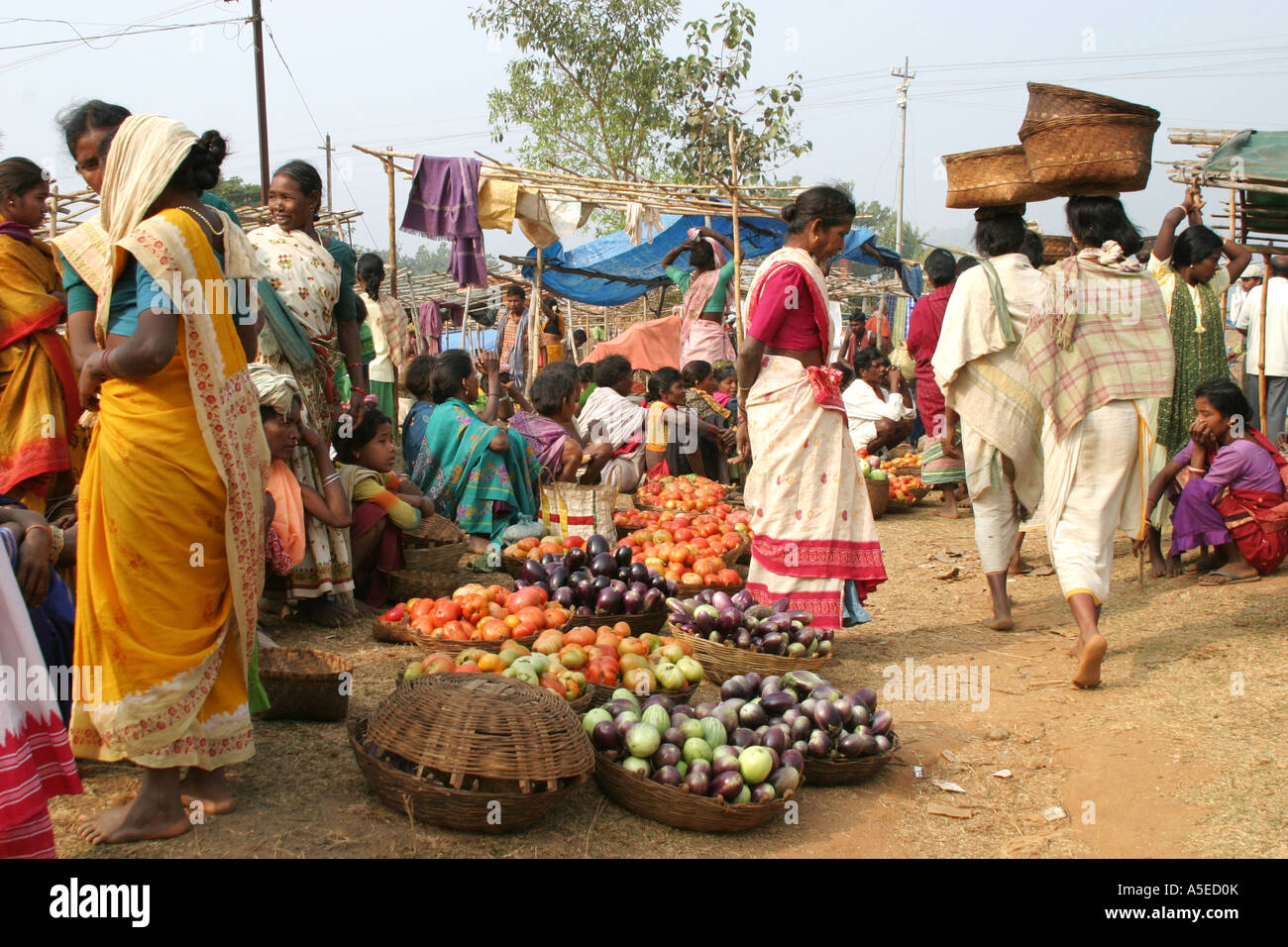 Colorful Dongria Kondh weekly market.Orissa.India Stock Photo