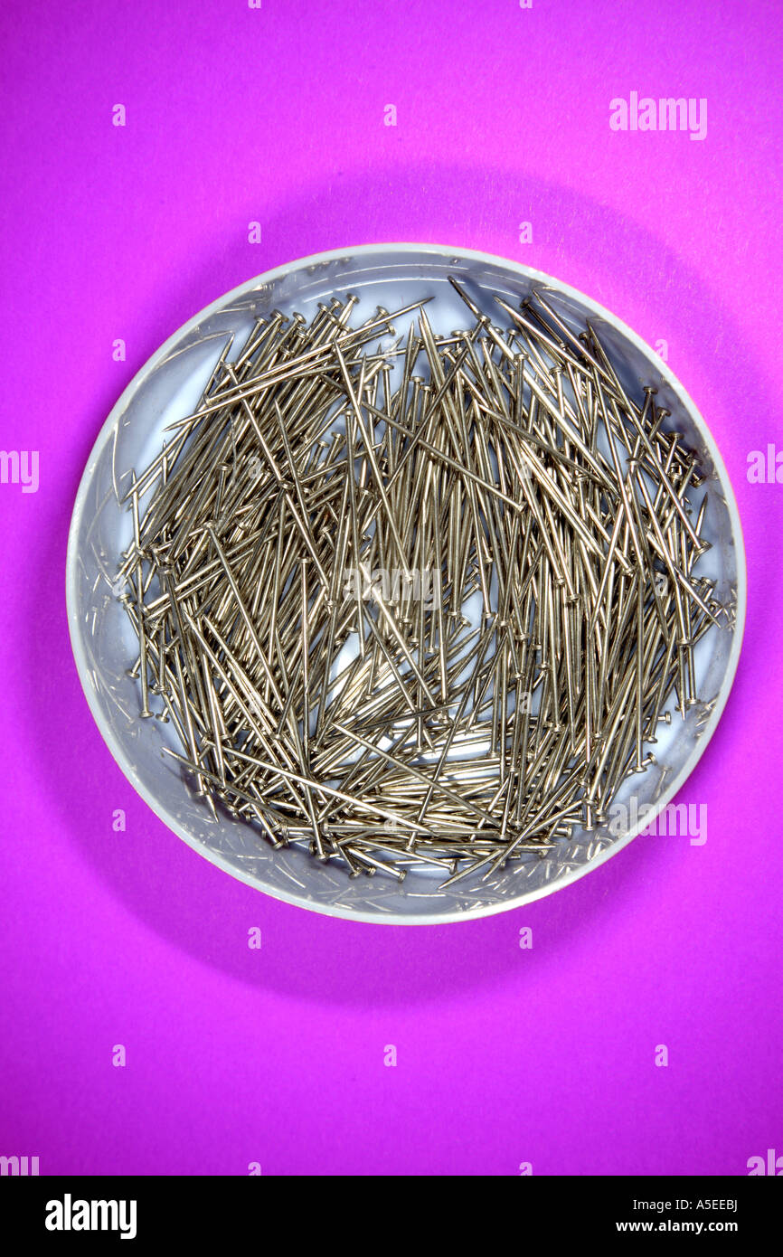 Pins in container Stock Photo - Alamy