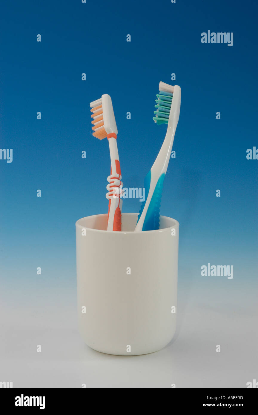Zahnbürsten, Hygiene, Zahnpflege, putzen Stock Photo