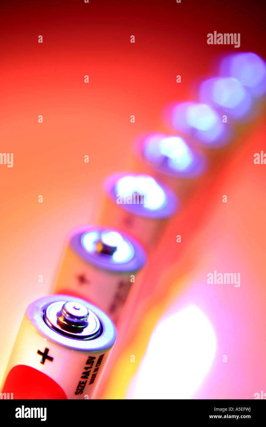 Line of batteries Stock Photo - Alamy