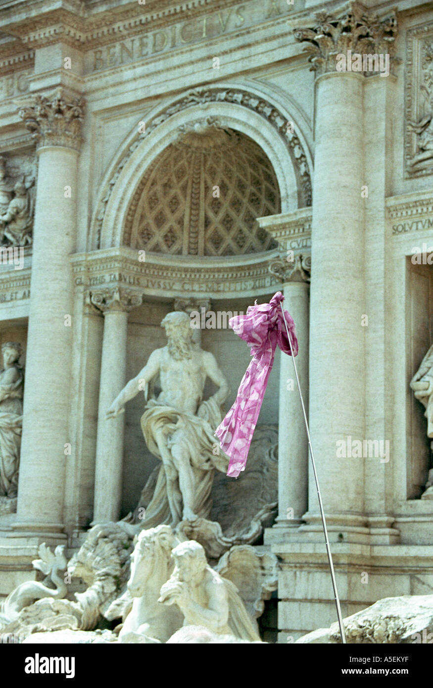 Tour Guide By Trevi Fountain Rome Stock Photo - Alamy