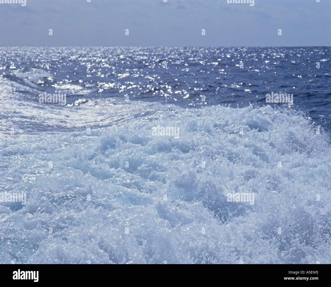 Cruise ship wake, Atlantic Ocean Stock Photo - Alamy