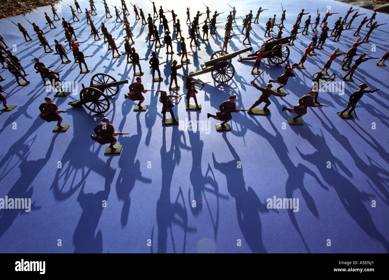 Old toy soldiers on parade for auction Stock Photo Alamy