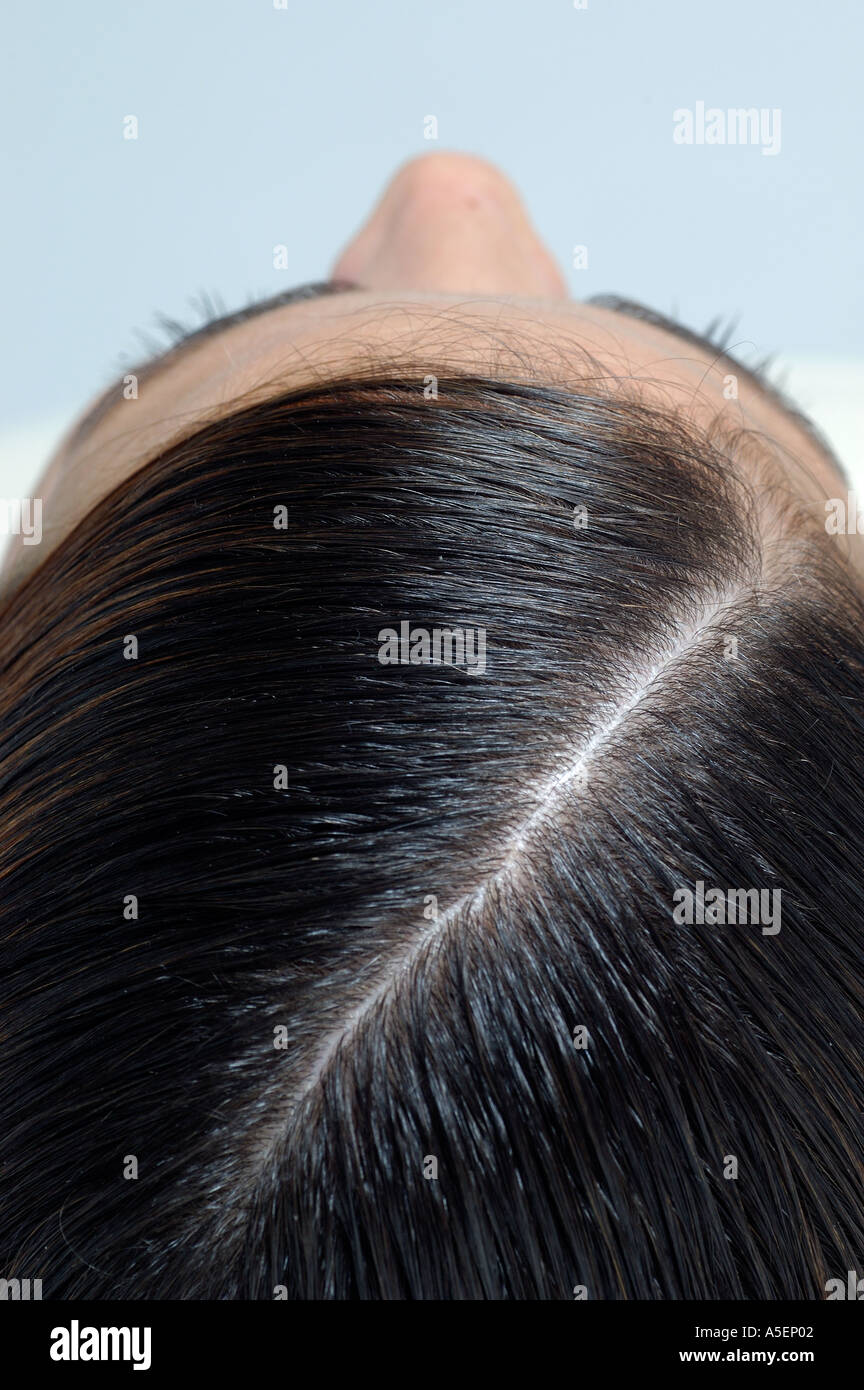 womans hair on head Stock Photo - Alamy