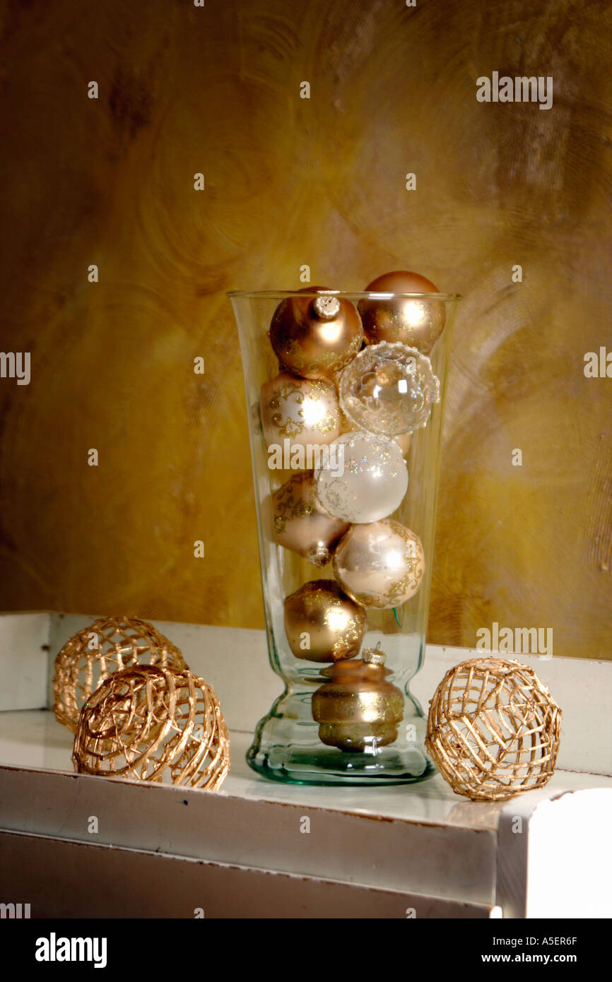 Ornaments In Glass Vase Stock Photo 3686254 Alamy