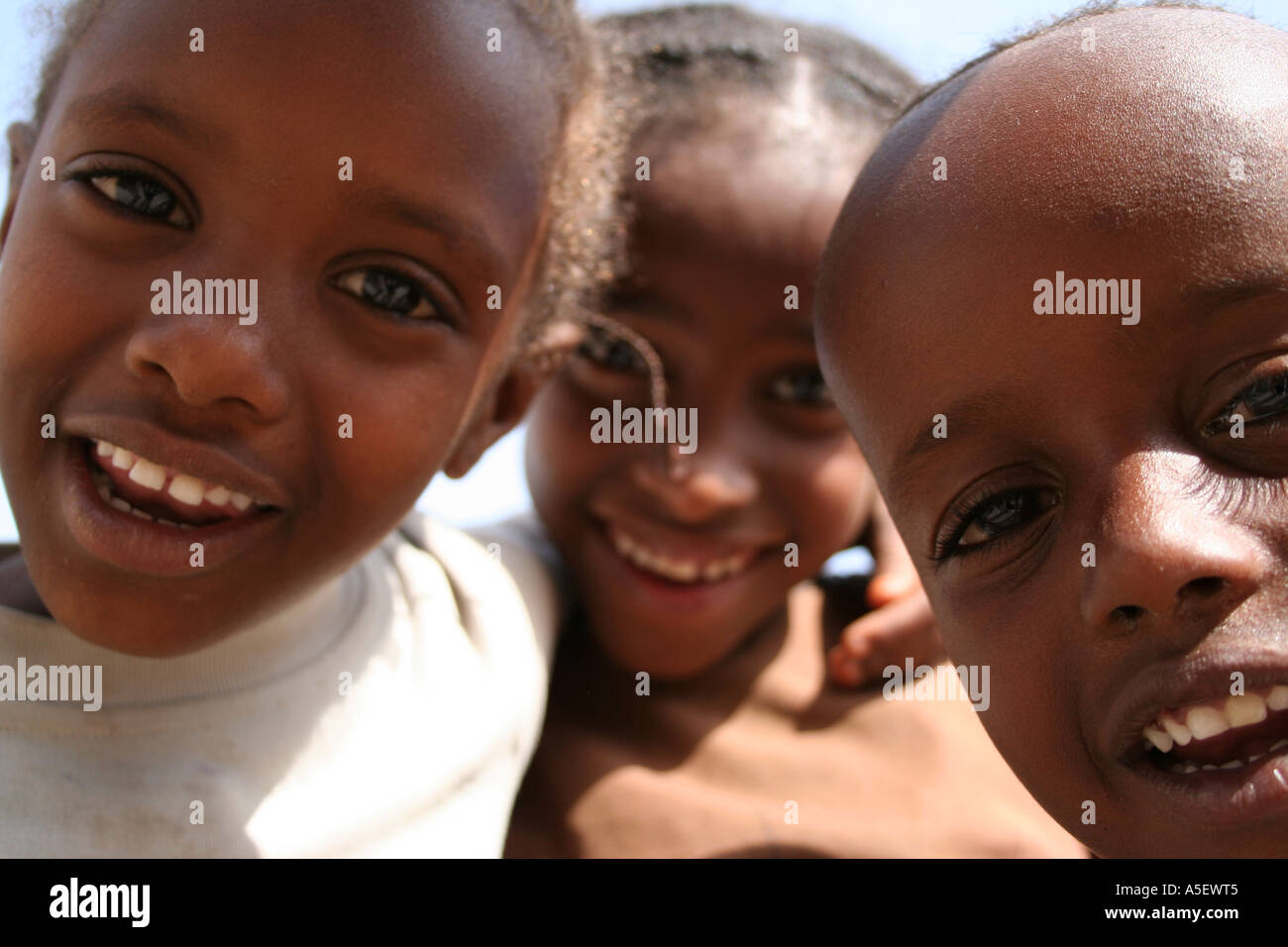Harar, Ethiopia, Close up of young girls Stock Photo