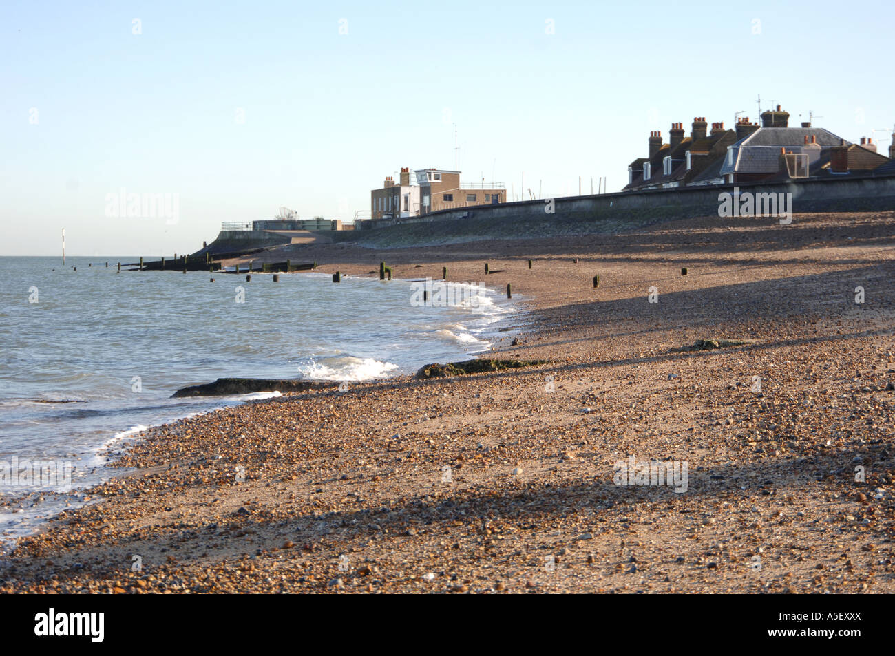 Sheerness beach, on the Isle of Sheppey in North Kent Stock Photo