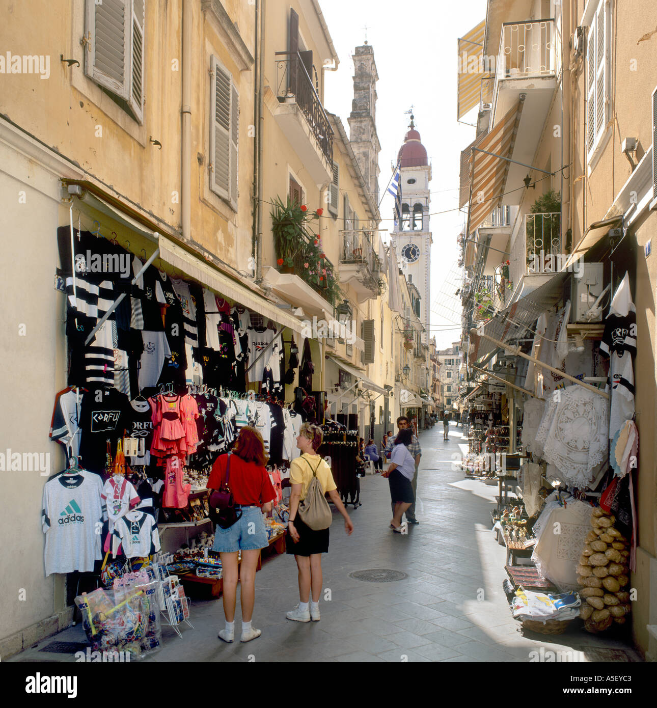 Shops in the Old Town, Corfu Town, Corfu (Kerkyra), Ionian Islands, Greece  Stock Photo - Alamy