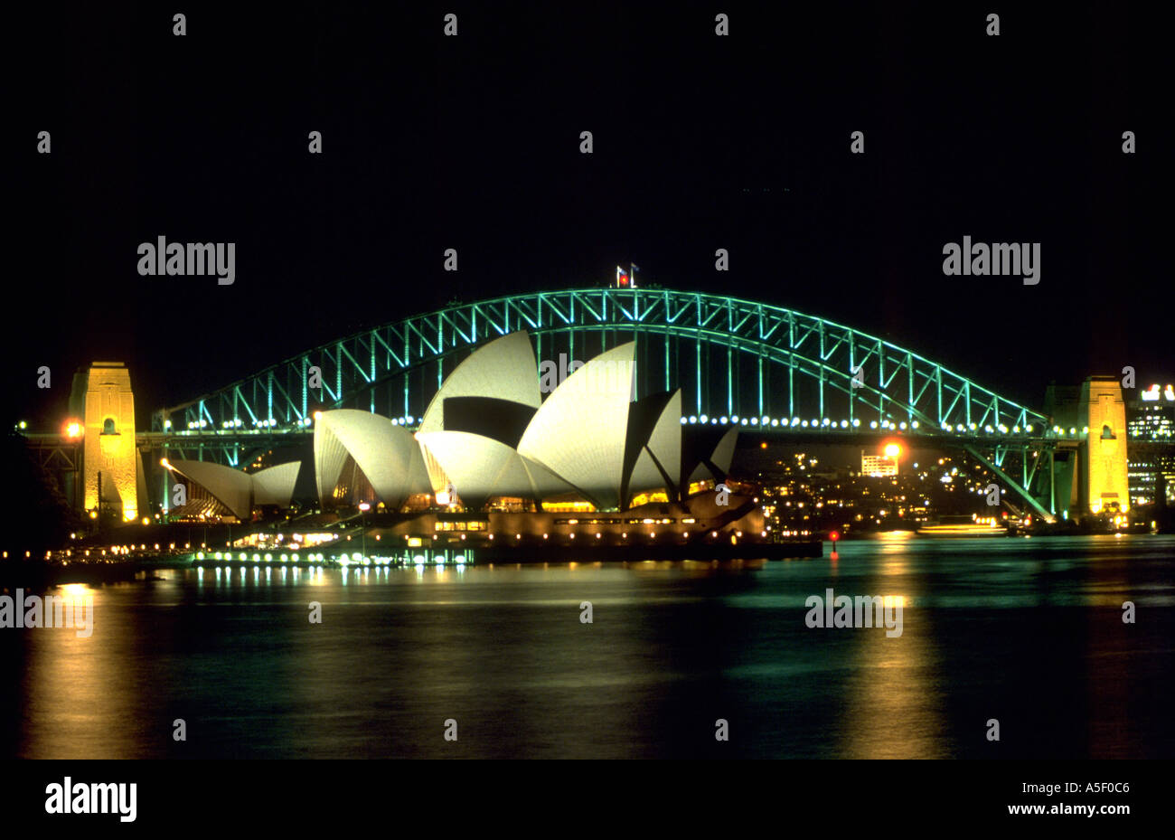 Sydney Harbour Bridge with opera house Stock Photo