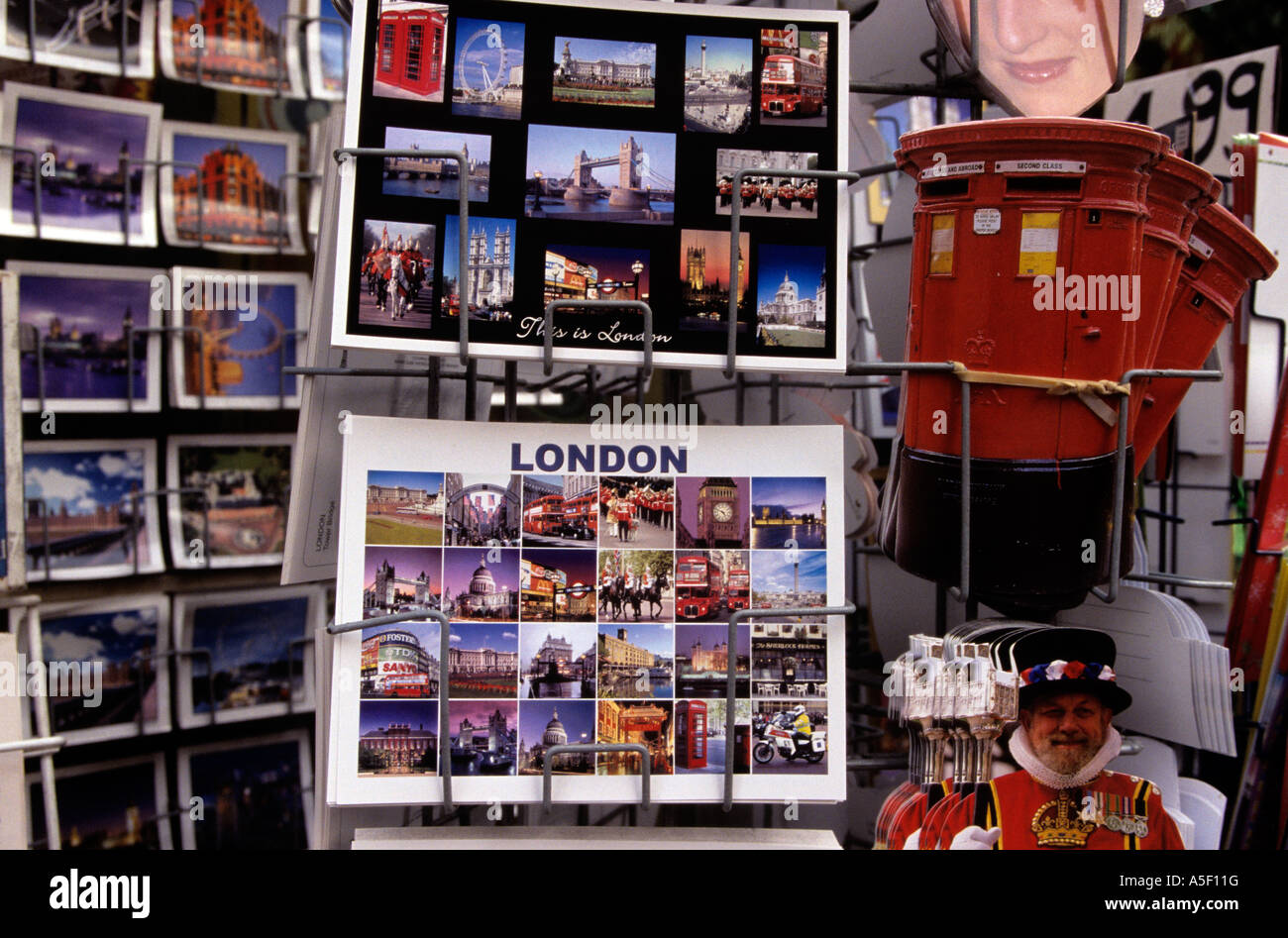 London postcards for sale to tourists Stock Photo