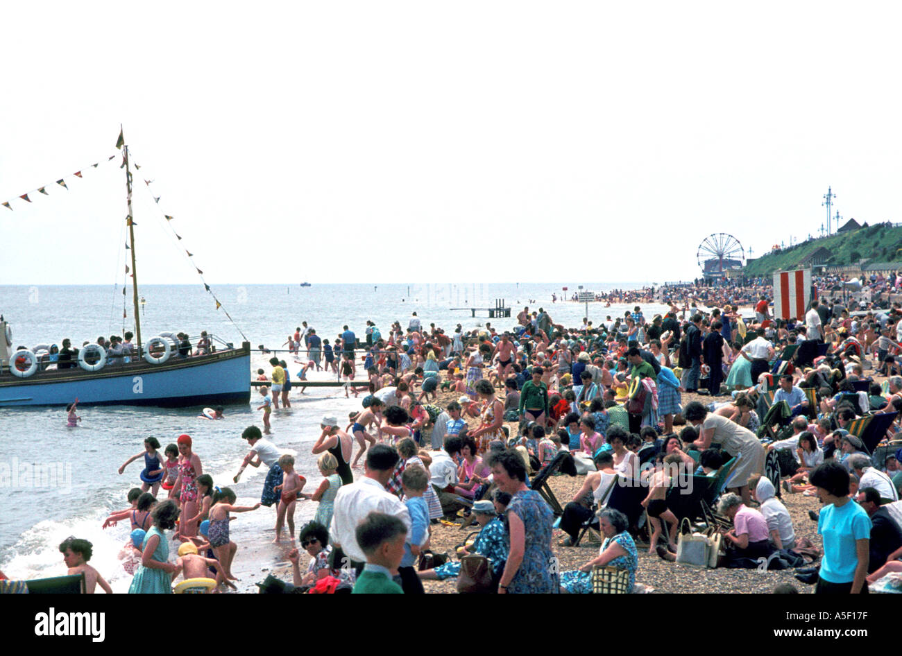 Clacton beach in the summer of 1963  Stock Photo