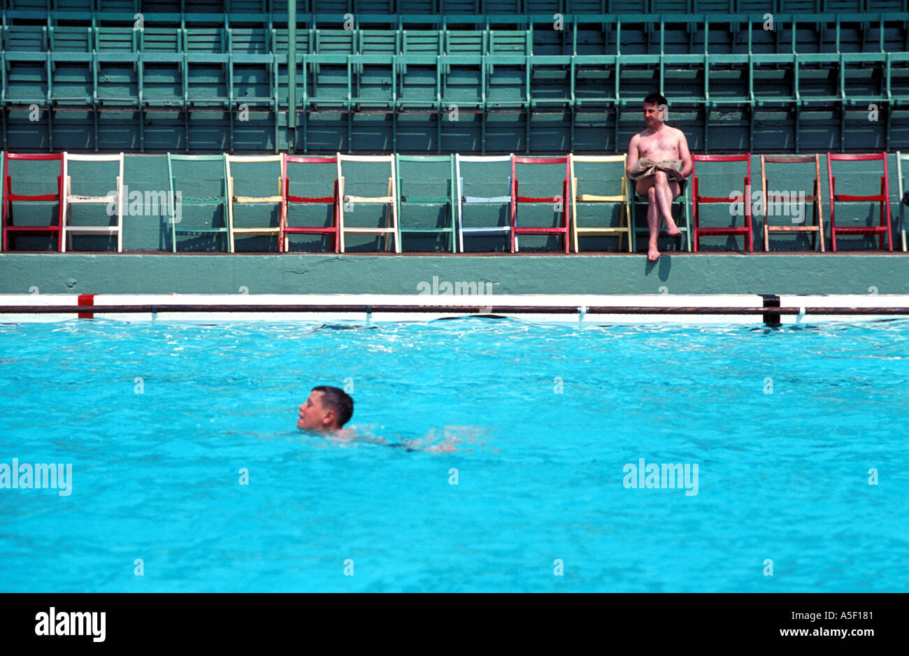 Clacton swimming pool in the summer of 1963  Stock Photo