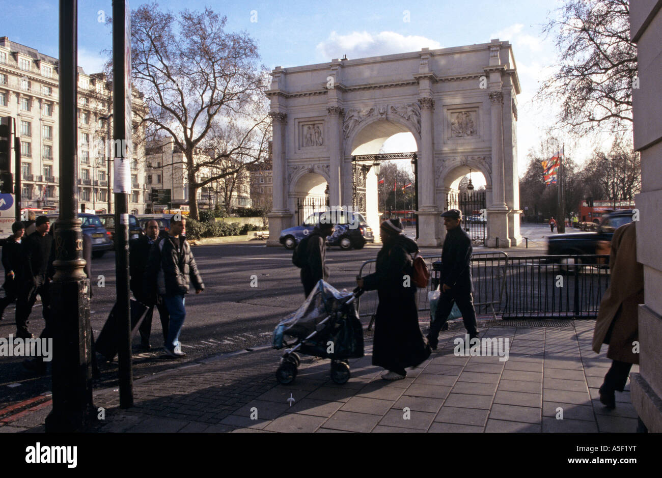 The Marble Arch near Speakers Corner in Hyde Park London Stock Photo