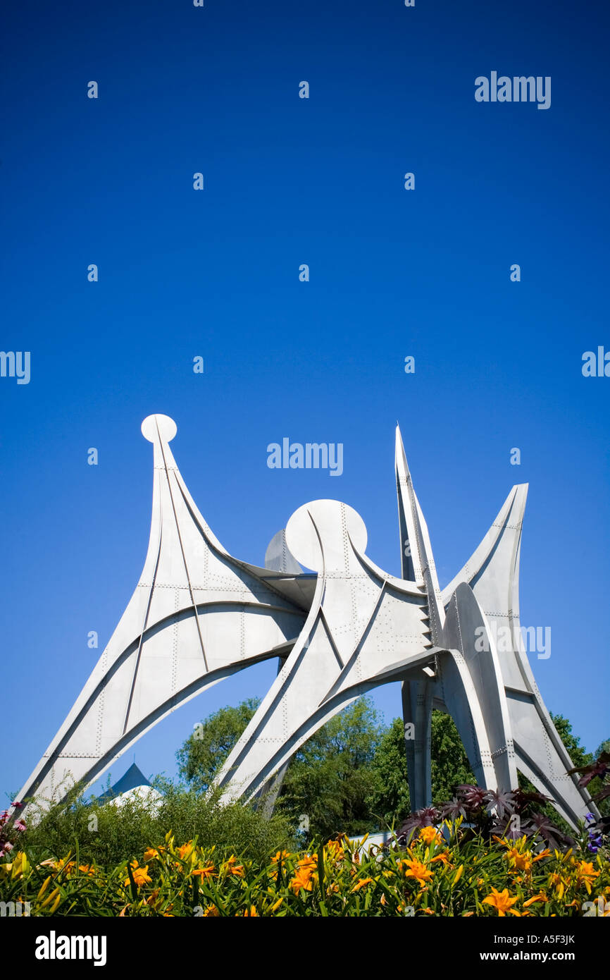 Alexander Calder's stabile entitled Man in Montreal, Canada. Stock Photo