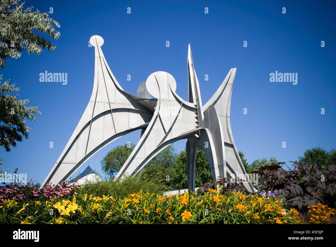 Alexander Calder's stabile entitled Man in Montreal, Canada Stock Photo