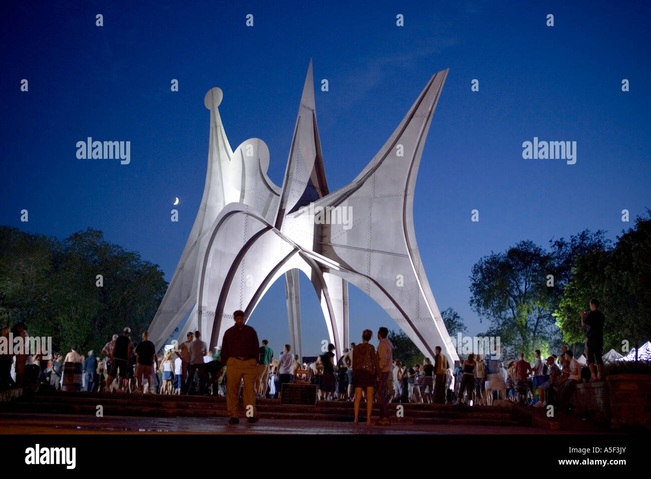 Alexander Calder's stabile entitled Man in Montreal, Canada Stock Photo