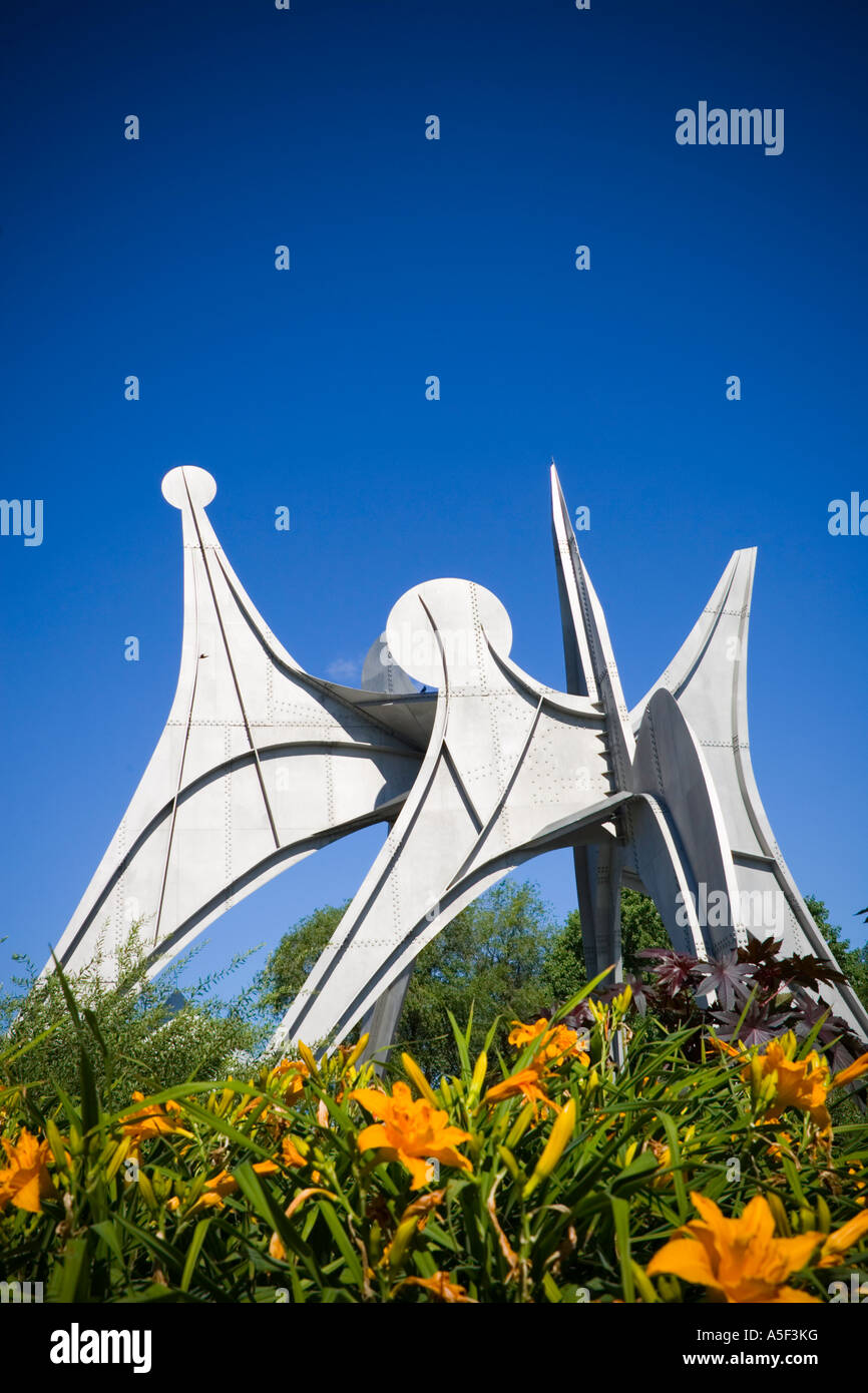 Alexander Calder's stabile entitled Man in Montreal, Canada Stock Photo