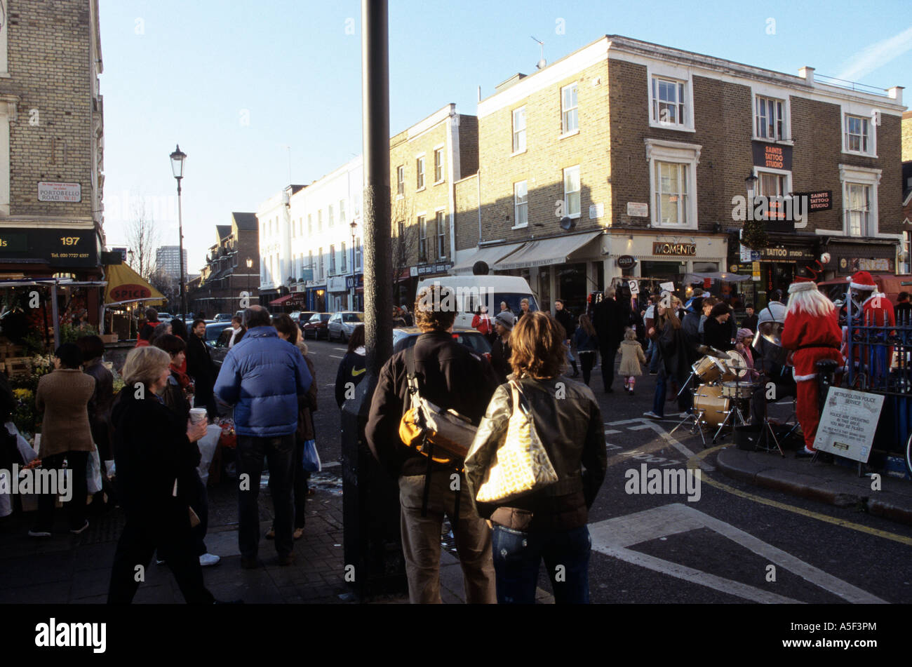 The Portobello road market near Notting Hill Gate London Stock Photo