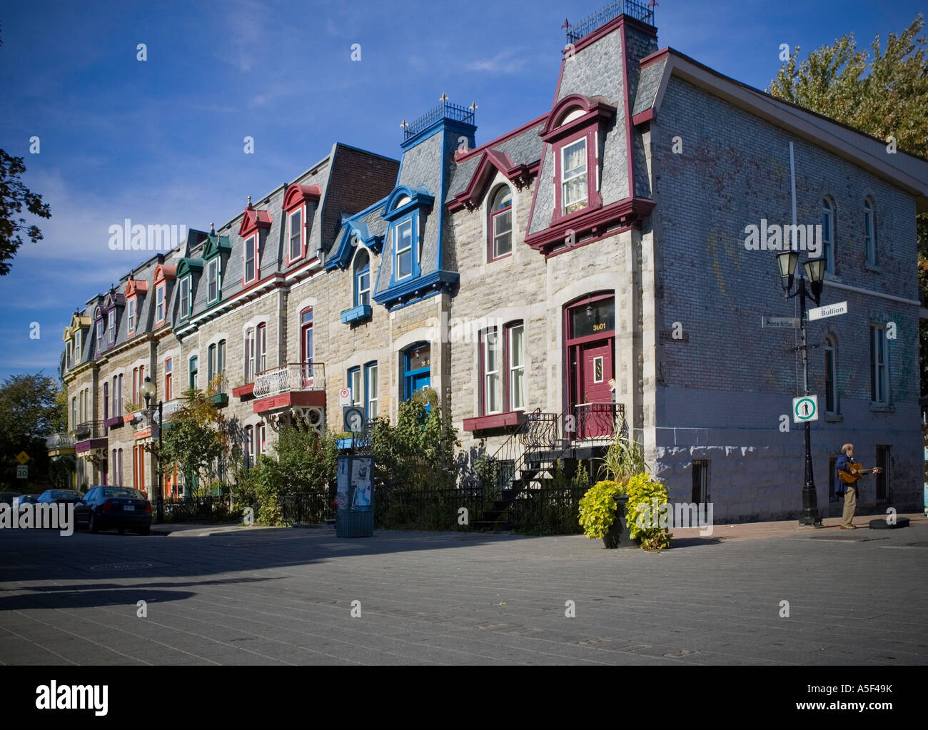 Houses on Rue de Bullion in Montreal, Canada Stock Photo