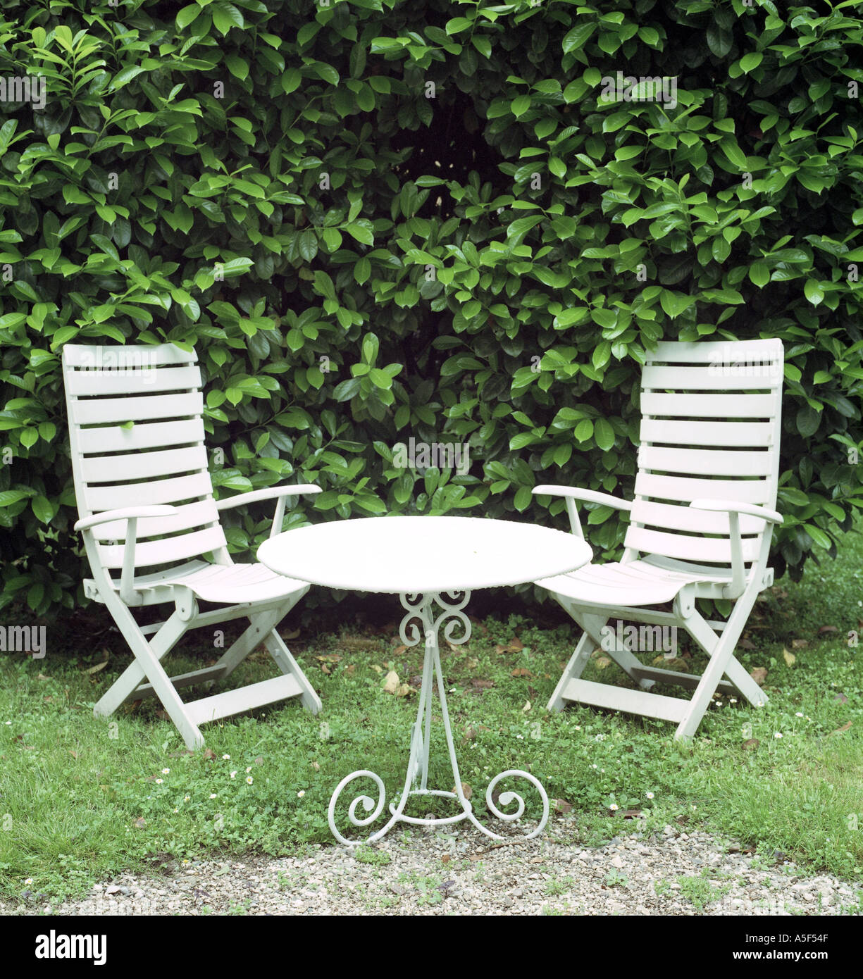 Two garden chairs with garden table hi-res stock photography and images ...