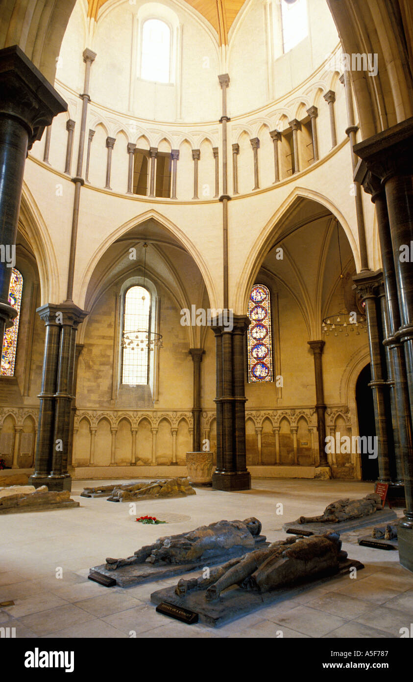 Knights effigies at  Temple Church, London UK Stock Photo