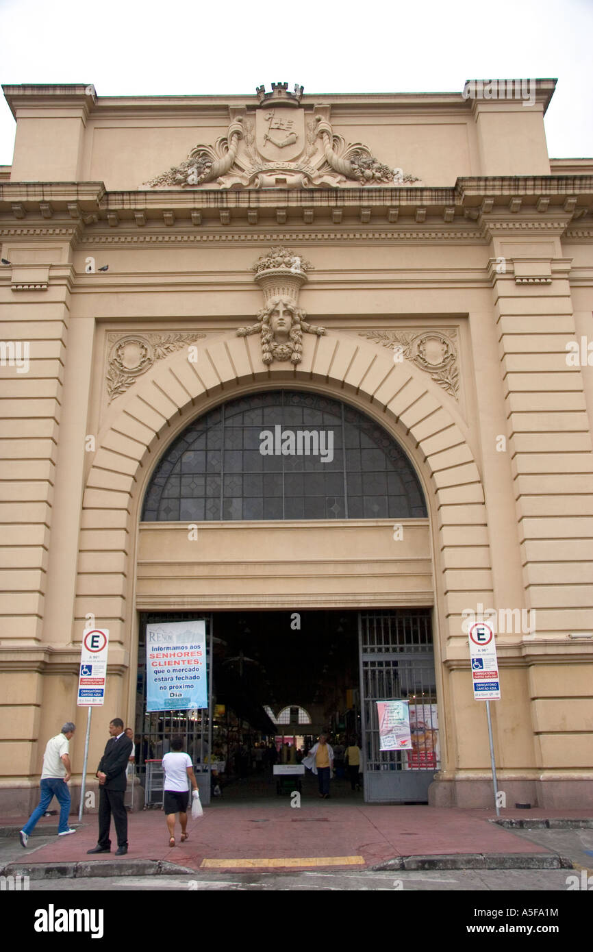 The entrance to the Municipal Market in Sao Paulo Brazil Stock Photo