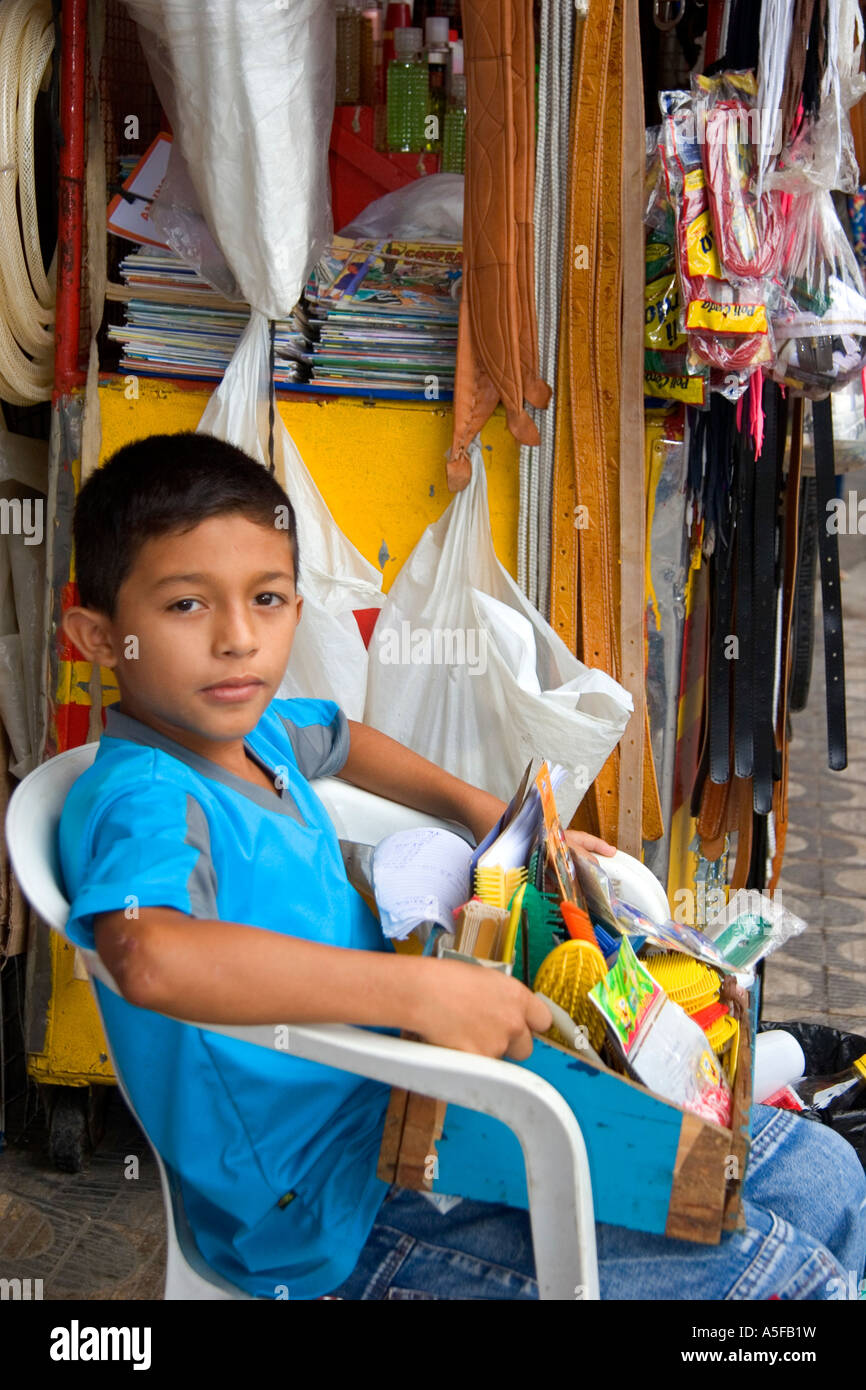A Brazilian boy selling items on the street in Manaus Brazil Stock Photo Alamy