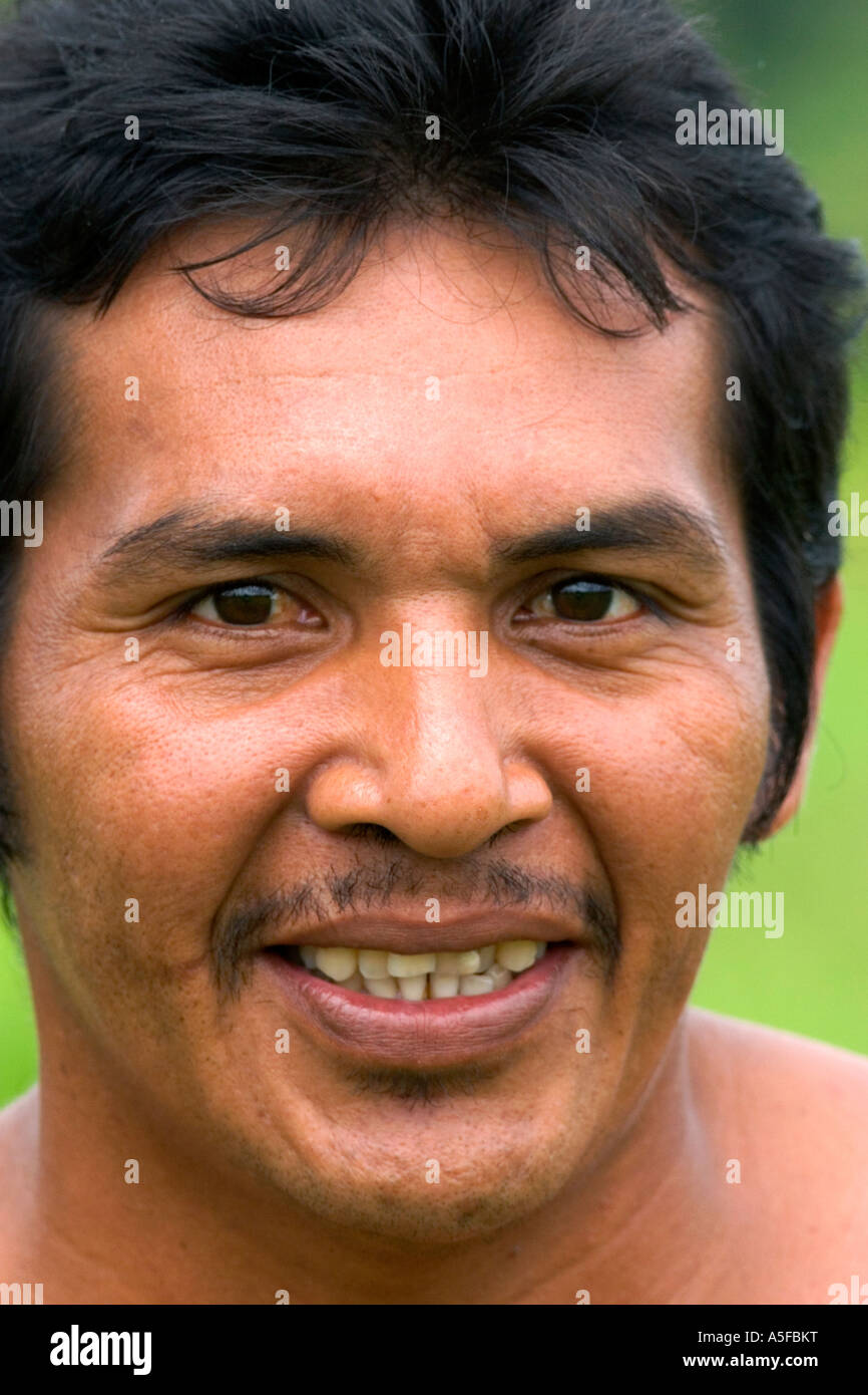 Portrait of a brazilian man in the Amazon jungle near Manaus Brazil