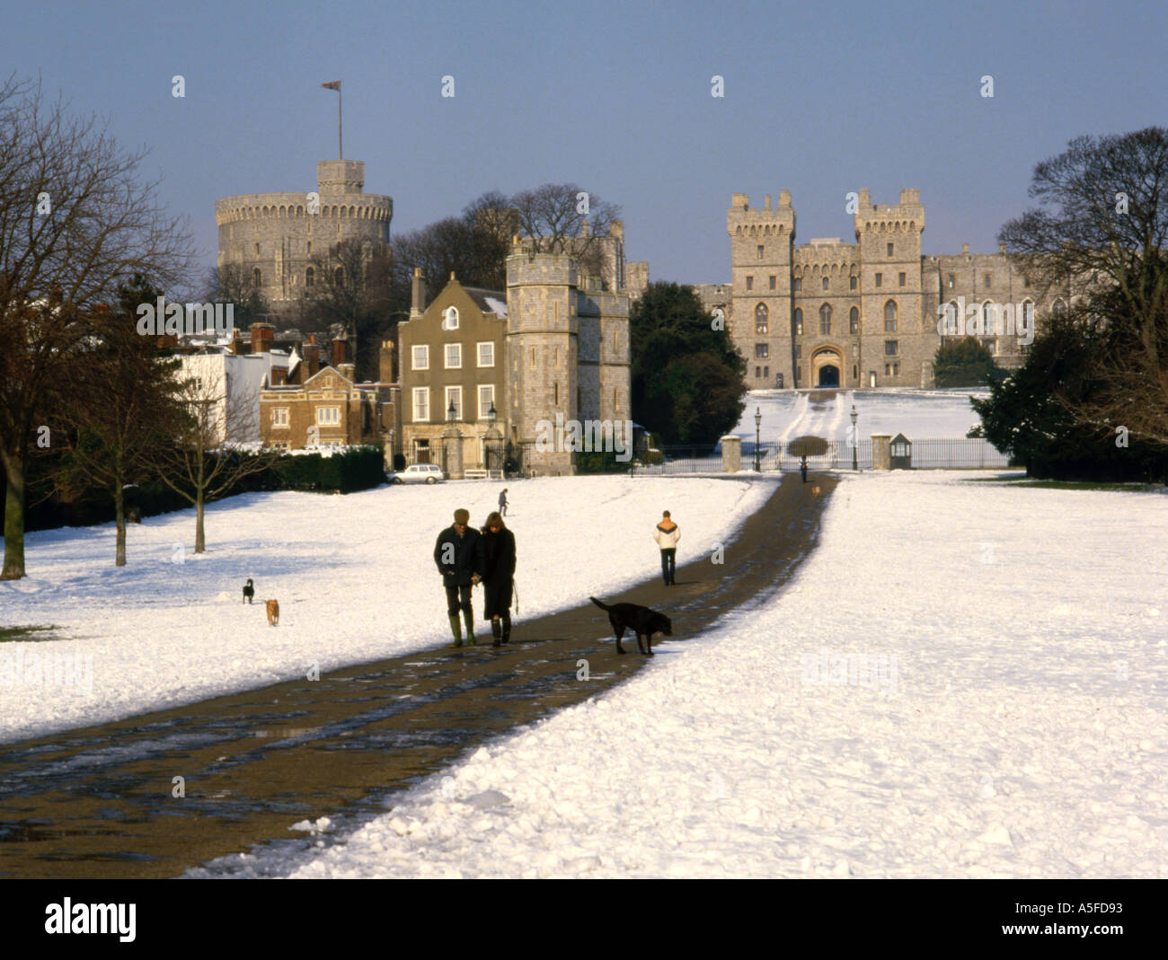 England Windsor castle in snow Stock Photo Alamy